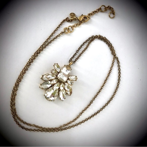 J. Crew Long Crystal Pendant Necklace - Picture 1 of 6